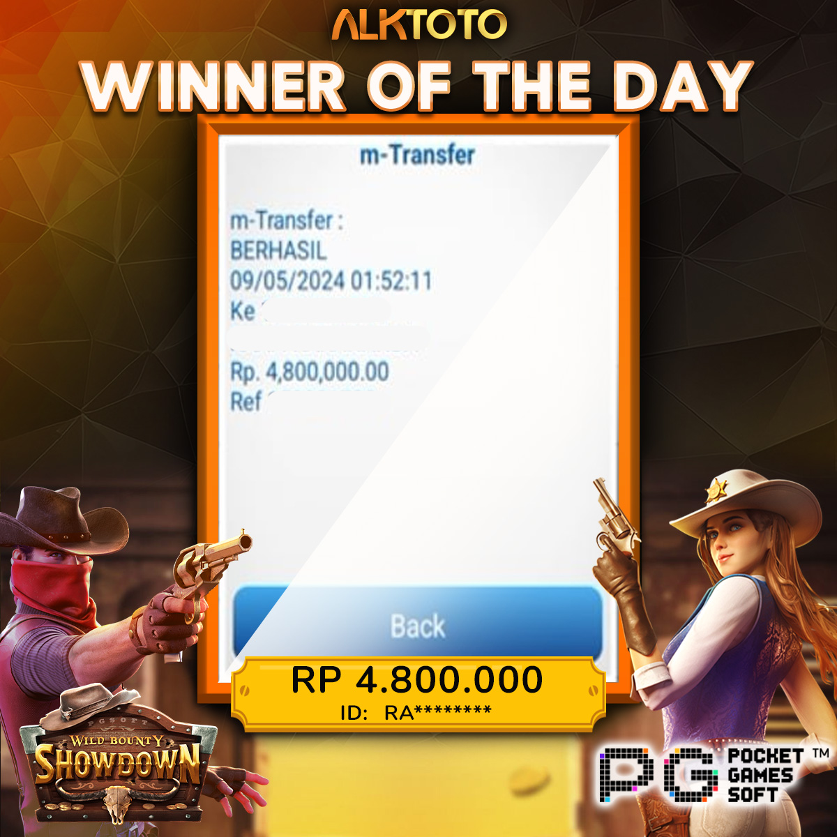 ALKTOTO JACKPOT SLOT WILD WEST GOLD WINS Rp.4.800.000,- LUNAS